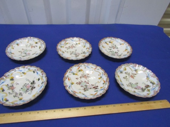 Set Of 6 Fine Porcelain Bowl Plates