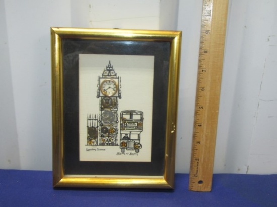 Vtg " London Scene " Made From Clock And Watch Parts By L. Kersh W/ C O A