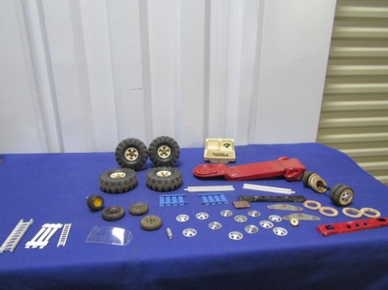 Large Lot Of Various Tonka Parts: Wheels, Hubcaps, Whitewalls, Etc