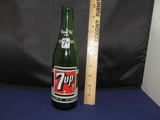 Vtg 1950s 7 Up " Fresh Up " 12 Ounce Bottle