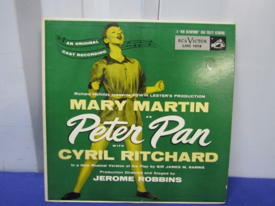 1954 Original Cast Recording Of Peter Pan 33 R P M Vinyl L P, L O C 1019