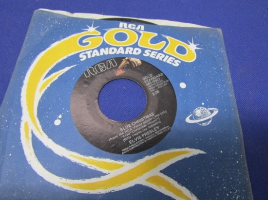 Vtg R C A Gold Standard Series Elvis Presley " Blue Christmas " 45 R P M Vinyl