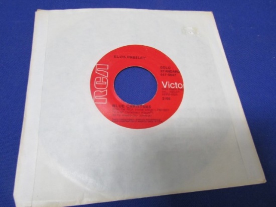 Vtg R C A Red Label Elvis Presley " Blue Christmas " 45 R P M Vinyl Record
