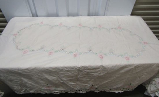 Vtg 100% Cotton Table Cloth