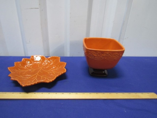 Leaf Platter Made In Portugal And A Ceramic F T D Planter