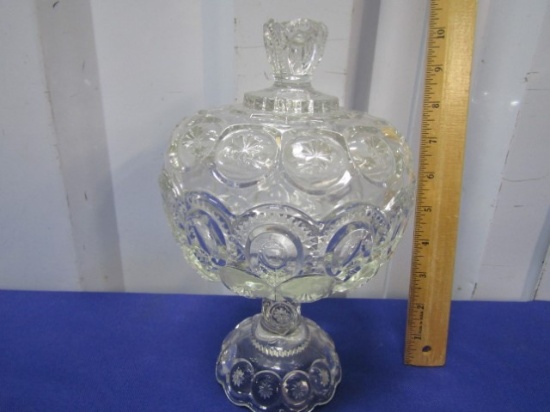 Vtg Crystal Pedestal Candy Dish