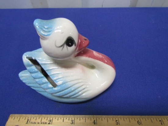 Vtg Mid Century Ceramic Duck Bank