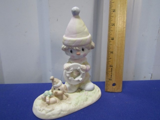 Vtg 1985 Precious Moments " The Lord Will Carry You Through " Porcelain Figurine