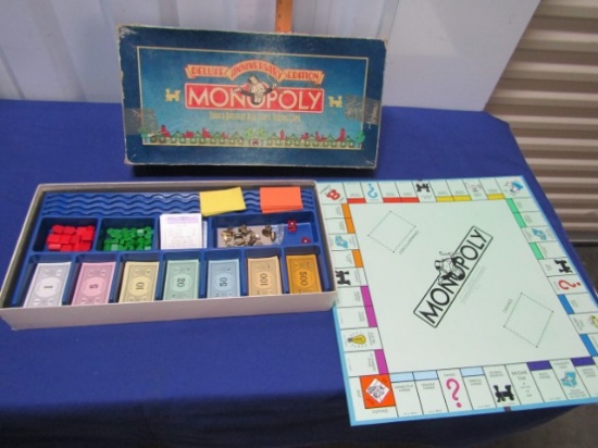 Vtg 1985 Deluxe Anniversary Edition Monopoly Board Game