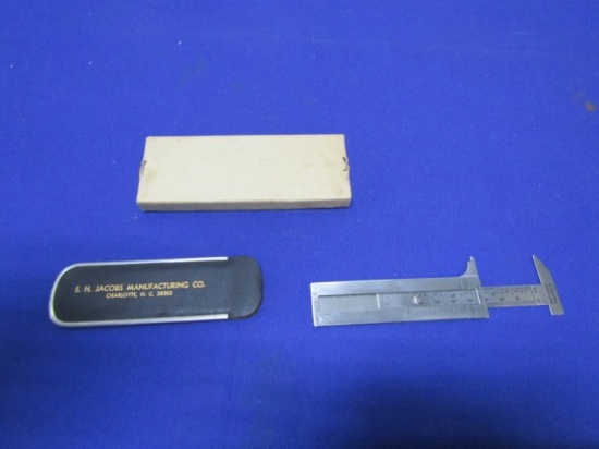 Vtg Stainless Steel The Executive Pocket Chum Caliper W/ Case