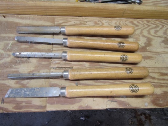 Set Of 5 Total Shop Wood Turning Lathe Chisels