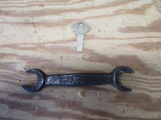 Antique Ford Model T Key And A Antique Ford Script 5" Wrench