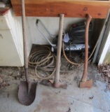 3 Vtg Hand Tools: Shovel, Mattock And Axe  (LOCAL PICK UP ONLY)