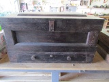 Antique 1920s All Wood Machinist Box W/ Open Top And 1 Drawer ( Local Pick Up Only )