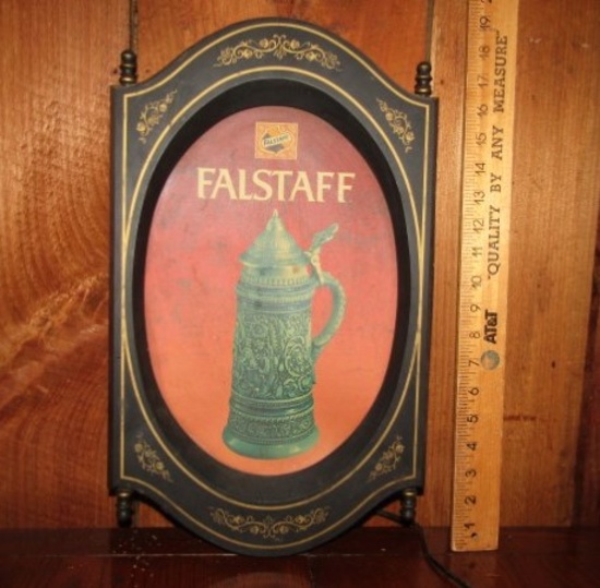 Vtg Falstaff Lighted Metal Sign