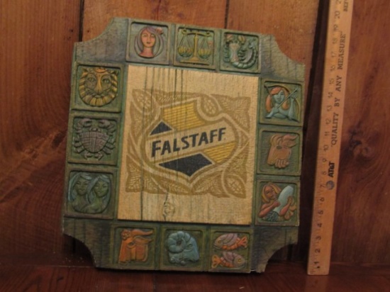 Vtg Falstaff Beer Zodiac Plastic Sign