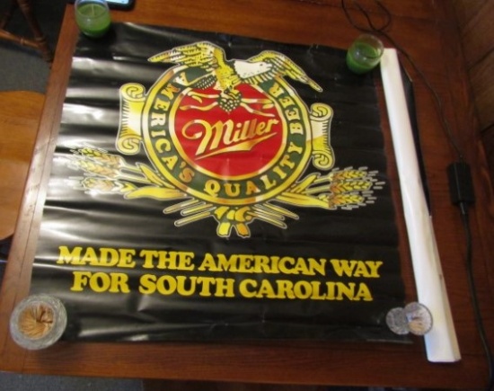 2 Vtg 1980s Miller Beer Poster Made The American Way For South Carolina