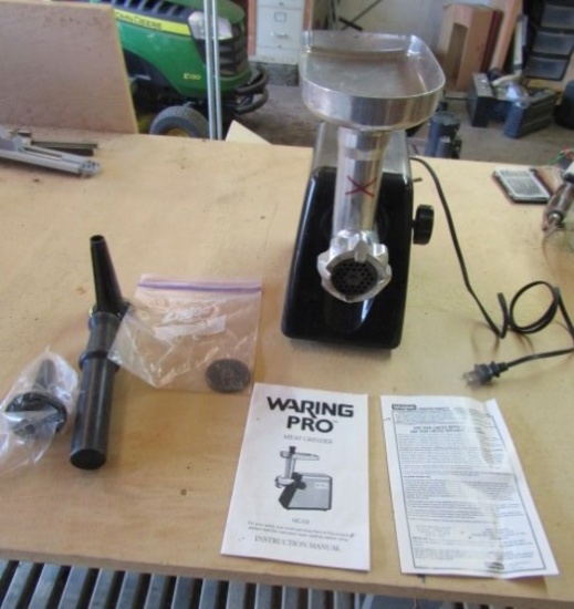 Waring Pro Electric Meat Grinder W/ Accessories And Manual