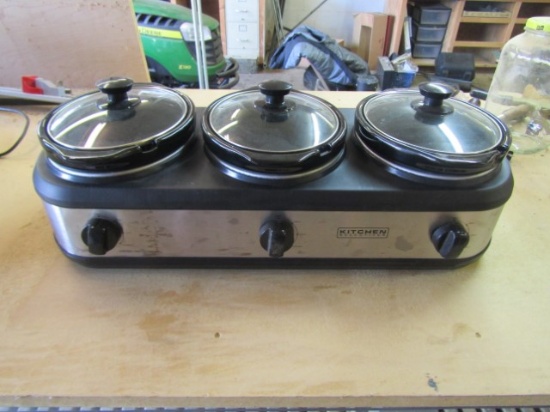 Gently Used Kitchen Selectives 3 Section Buffet Server And Food Warmer