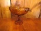 Vtg Large Amber Glass Compote
