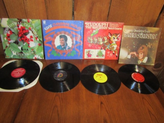 4 Vtg Christmas Themed 33 R P M Vinyl L P Records