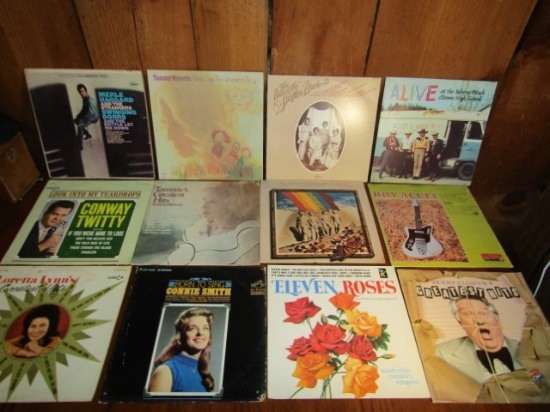 Lot Of 12 Country 33 R P M Vinyl L P Records