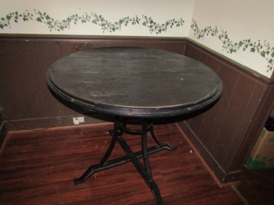 Hightop Round Casual Table W/ Wrought Iron Base  (Local Pick Up Only)
