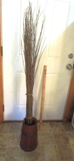 Vtg Wood Butter Churn Base W/ A Bunch Of Real Hickory Limbs (Local Pick Up Only)