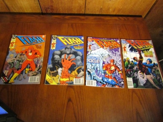 4 Vtg D C Comics " The Flash " Nov. 1990 #44; Dec. 1990 #45; Dec. 1991 #57 And