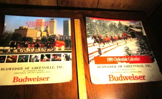 1986 And 1989 Budweiser Of Greenville Calendars