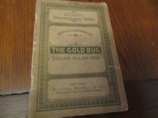 Antique 1898 Maynard's English Classic Series " The Gold Bug " By Egar Allen Poe