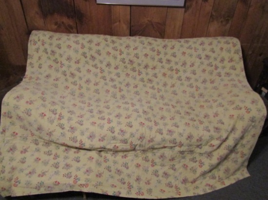 Vtg Double Sided Hand Made Quilt