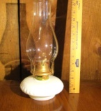 Vtg Eagle Brand Milk Glass Oil Lamp
