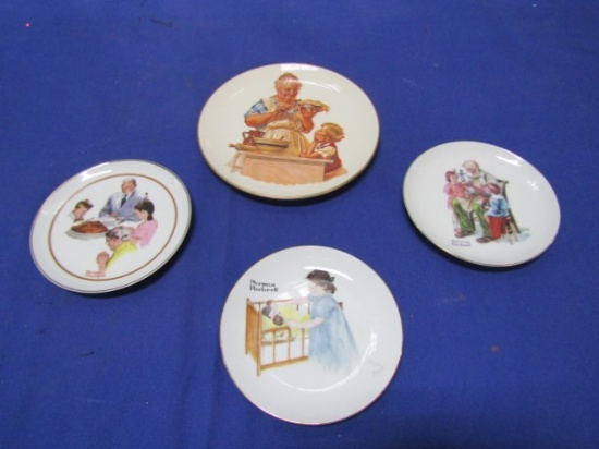 3 Small Special Edition Norman Rockwell Plates And A Joseph C. Leyendecker