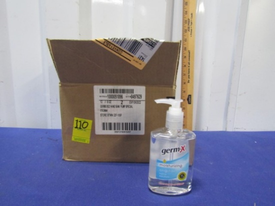 N I B Box Of Twelve 8 Ounce Bottles Of Germ - X Hand Sanitizer