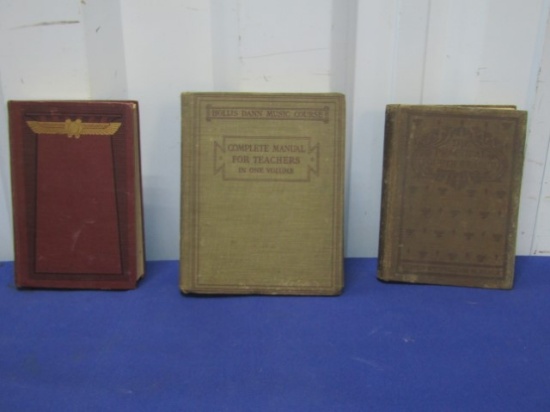 3 Antique Hard Cover Books: 1907 The Works Of H. Ryder Haggard; 1912 Teacher's