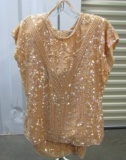 Ladies 2 Piece, Jacket And Skirt, Ensemble W/ Lots Of Beads And Sequins By
