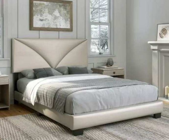 Boyd Sleep Cornerstone Faux Leather Upholstered Platform Bed, Queen ( No Shipping)