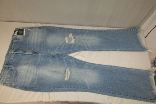 1 Pair Of Children's Pre Faded Blue Denim Jeans Size 18