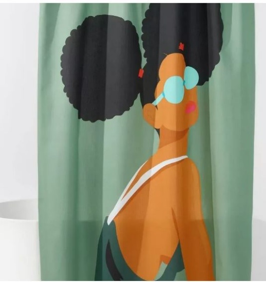 Puffs Shower Curtain Green