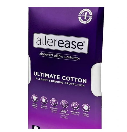 New - Allerease Ultimate Comfort Breathable Pillow Protector-white (king)