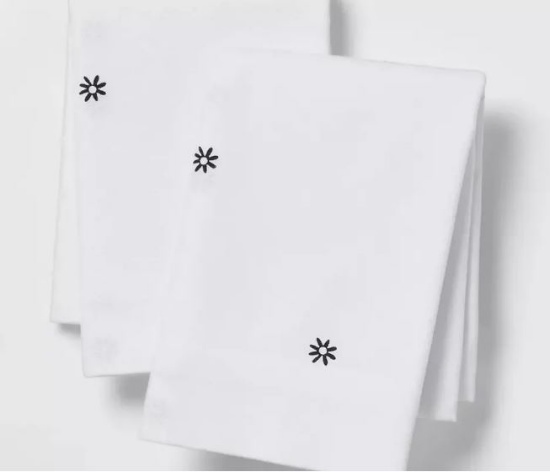 4 Sets Of Standard Easy Care Printed Pillowcase Flower Dot - 2 Per Set