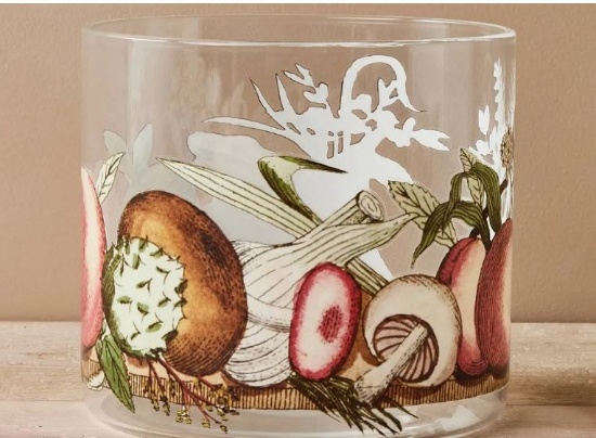 Fall Glass Pillar Candle Holder Fruit