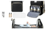 New - Viton Diaper Bag Backpacks With Changing Station For Baby - Black