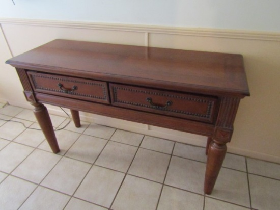 Modern Cherry Wood Entry / Foyer / Couch Table W/ 2 Drawers (LOCAL PICK UP ONLY)