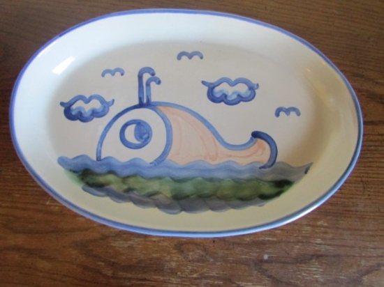 Vtg M. A. Hadley Platter W/ Whale Scene
