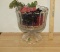 Vtg Shannon Crystal Centerpiece Compote W/ Faux Grapes, Made In Ireland