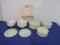 Pfaltzgraff Set: 2 Enameled Metal Mixing Bowls; 3 Metal Tins; 2 Trivets And A