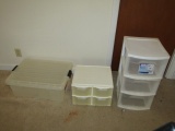 2 Storage Drawer Cabinets And A Storage Tub W/ Lid (LOCAL PICK UP ONLY)
