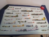 Vtg World War I I Aircraft Poster